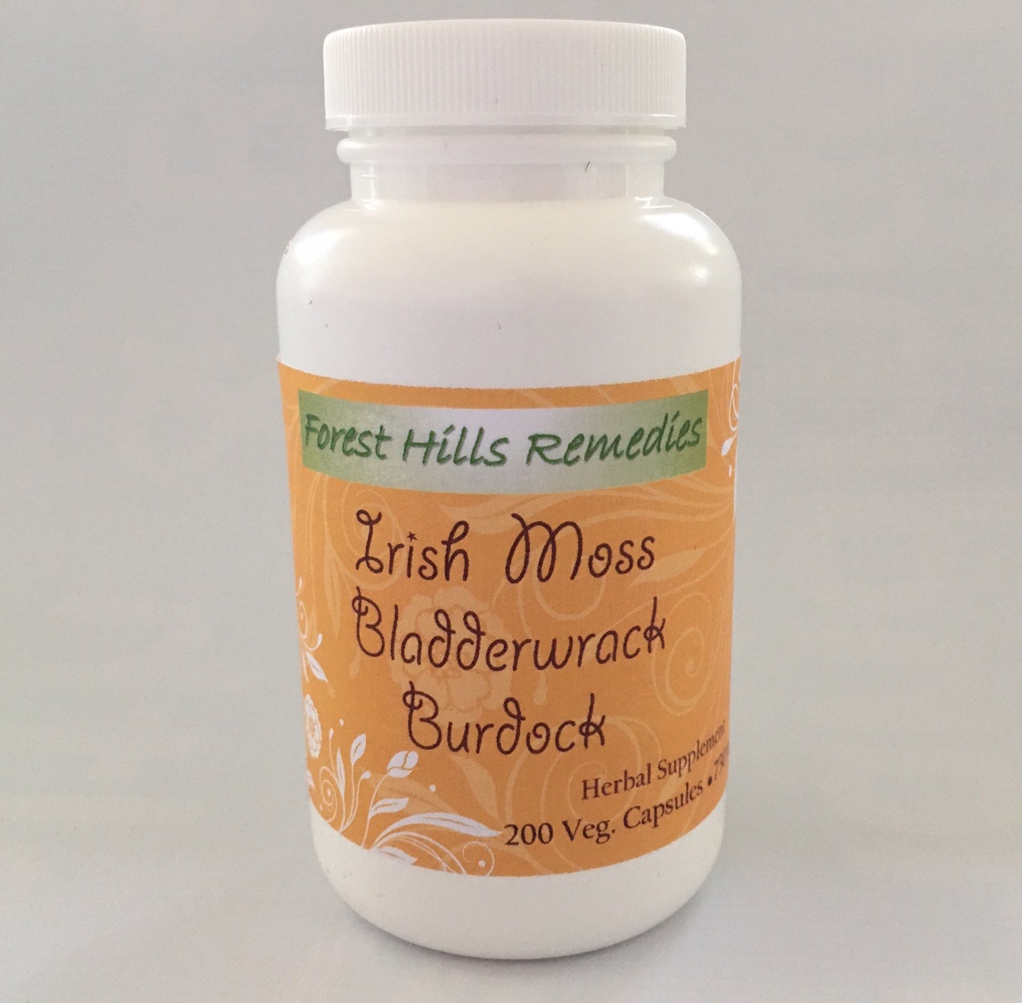 Bladderwrack, Irish Moss and Burdock Root Vegan Capsules, Kosher Halal, Organic Ingredients