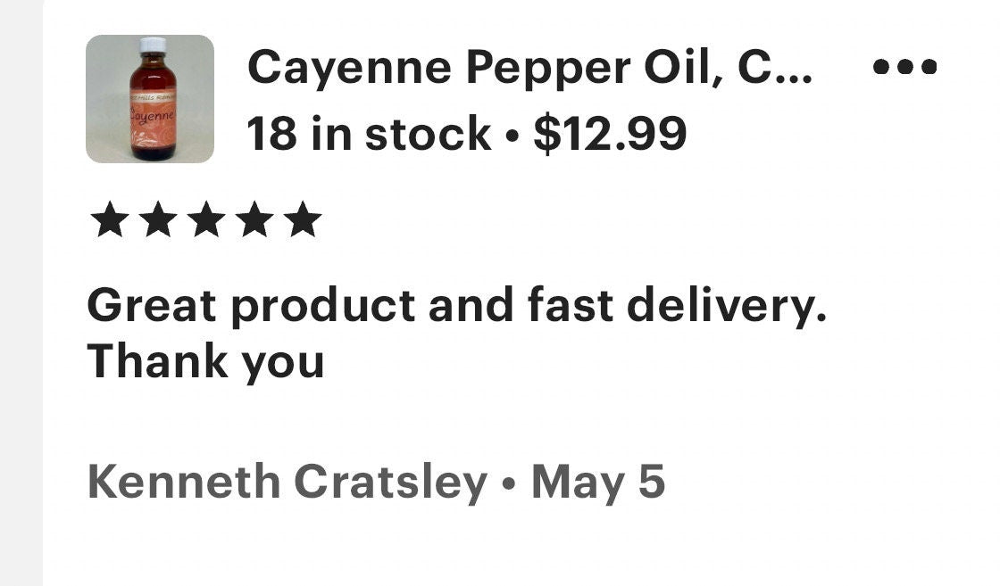 Cayenne Pepper Infused Oil, 130M HU Hotness, Made via Traditional Infusion Method, 2 and 4 oz bottles available, Kosher, Halal, Vegan
