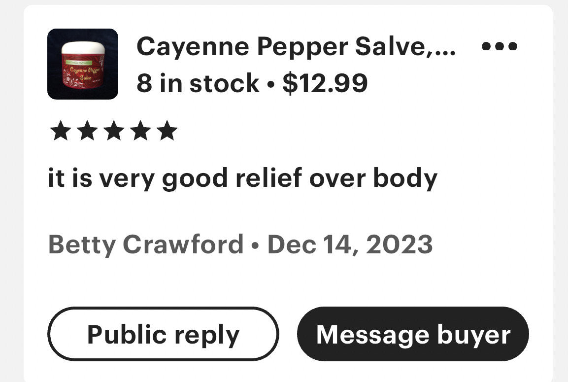 Cayenne Pepper Salve, Traditional Old Formula, Bye More & Salve, Wholesale available, Kosher, Halal, Veg Ingredients